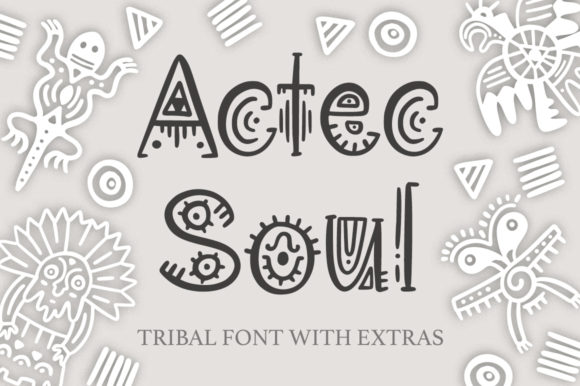 Aztec Soul: A Tribal Display Font and Creative Set