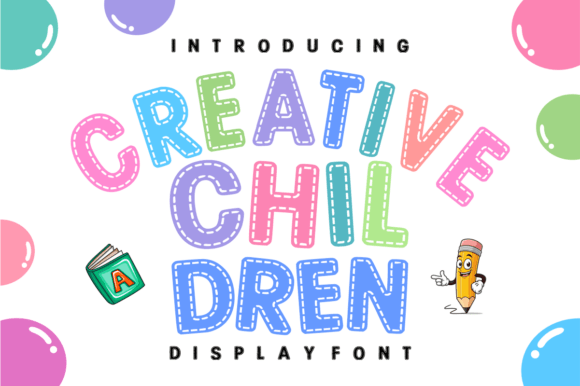 Creative Children: A Charming Stitched Font for Playful Designs