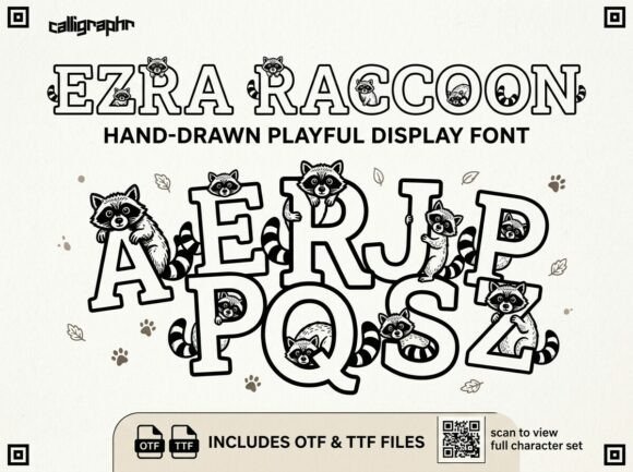 Ezra Raccoon: Playful Font for Creative Projects